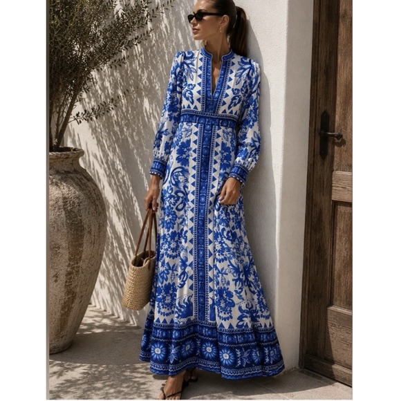 Caroline Constas Dresses & Skirts - New Caroline Constas Maxi Dress Women's Small Linen Blend Resort Luxury Beach
